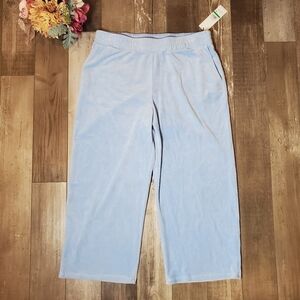 NWT Calvin Klein Baby Blue Velour Pull-On Pants Women's Size Large